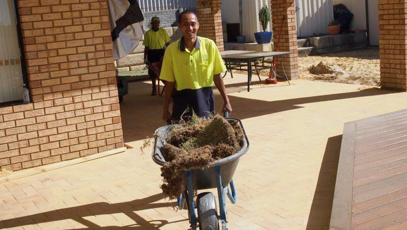 Pushing Wheelbarrow of Grass - DIY